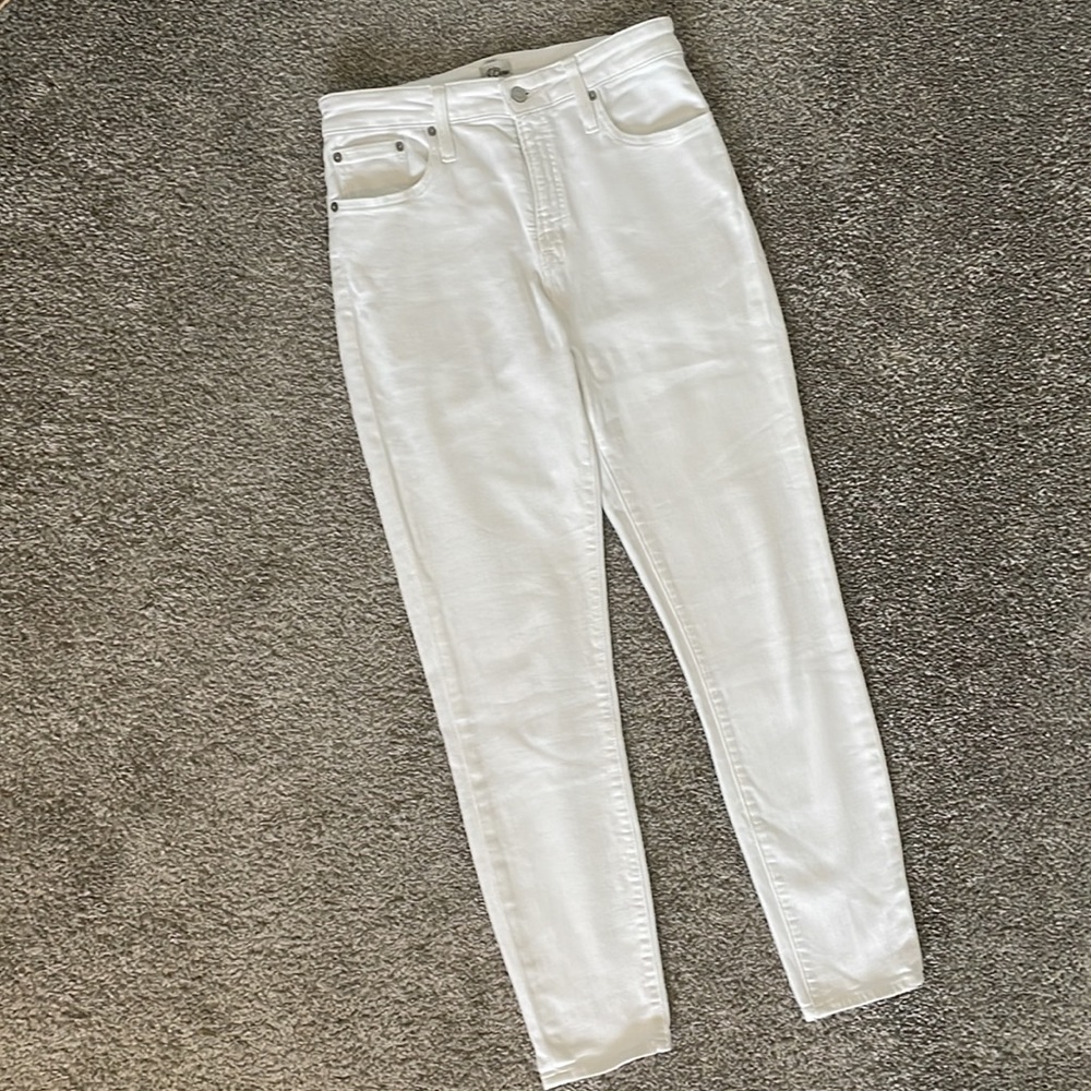 J. Crew Curvy High Rise White Jeans
